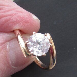 Milor Italy 14KT Rose Gold CZ Ring - Size 8
